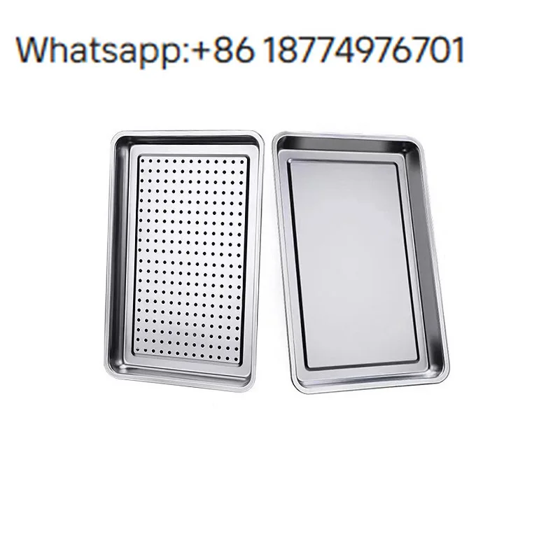 

Zhongji Stainless Steel Square Oven Baking Pan Tray Commercial Fast Food Restaurant Steaming Serving 60*40*5cm Oven Baking Pan