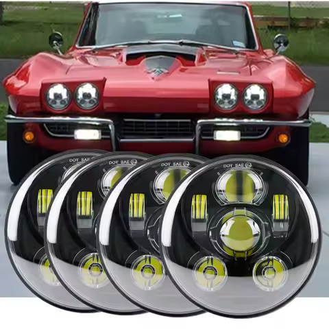 Waterproof 5.75" 5-3/4" Car Motorcycle Projector LED Headlight For Harley Sportster 883 1200 Iron 883, Dyna Street Bob Headlamp