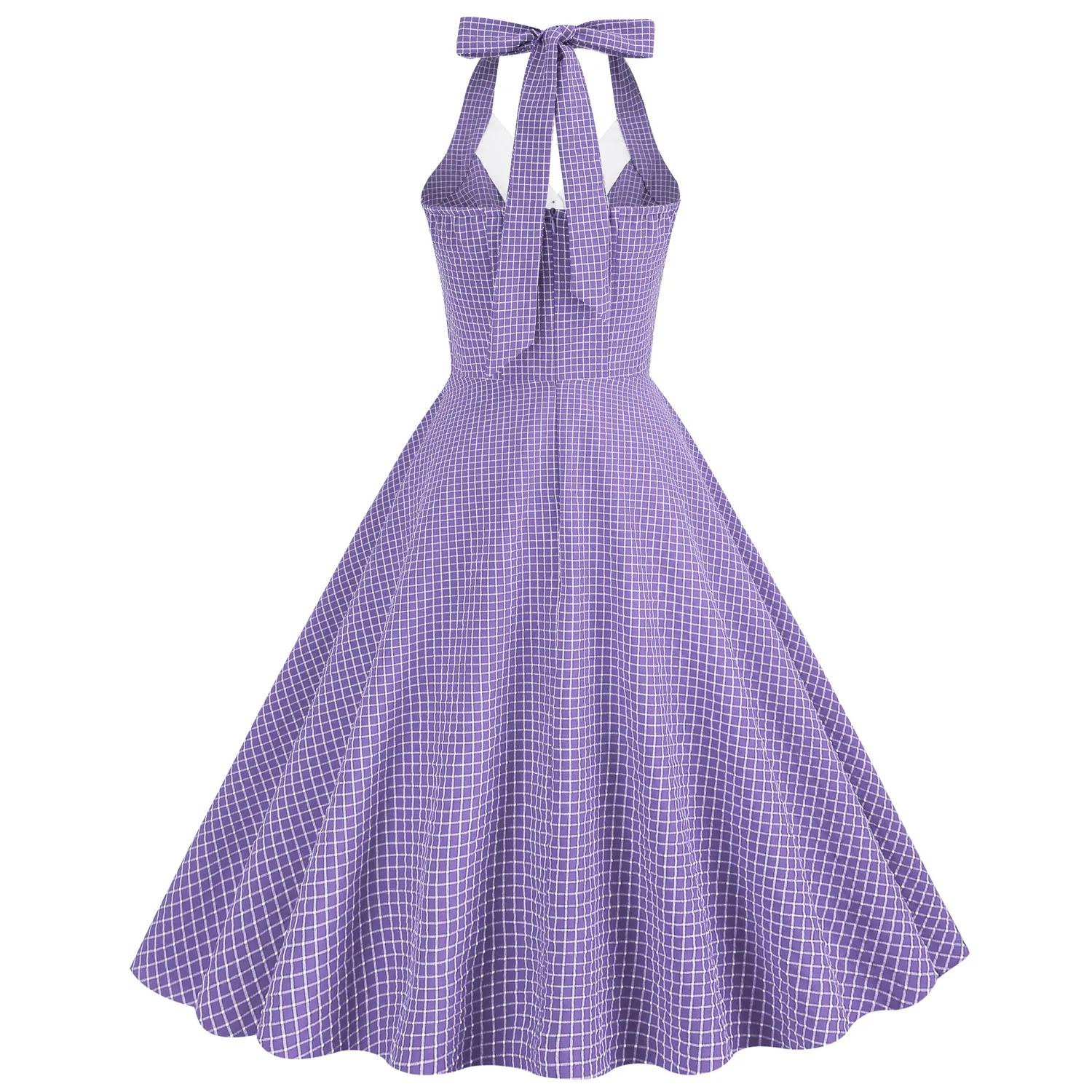 1950s Halter Dresses for Women with Pockets Vintage Cocktail Swing Dress