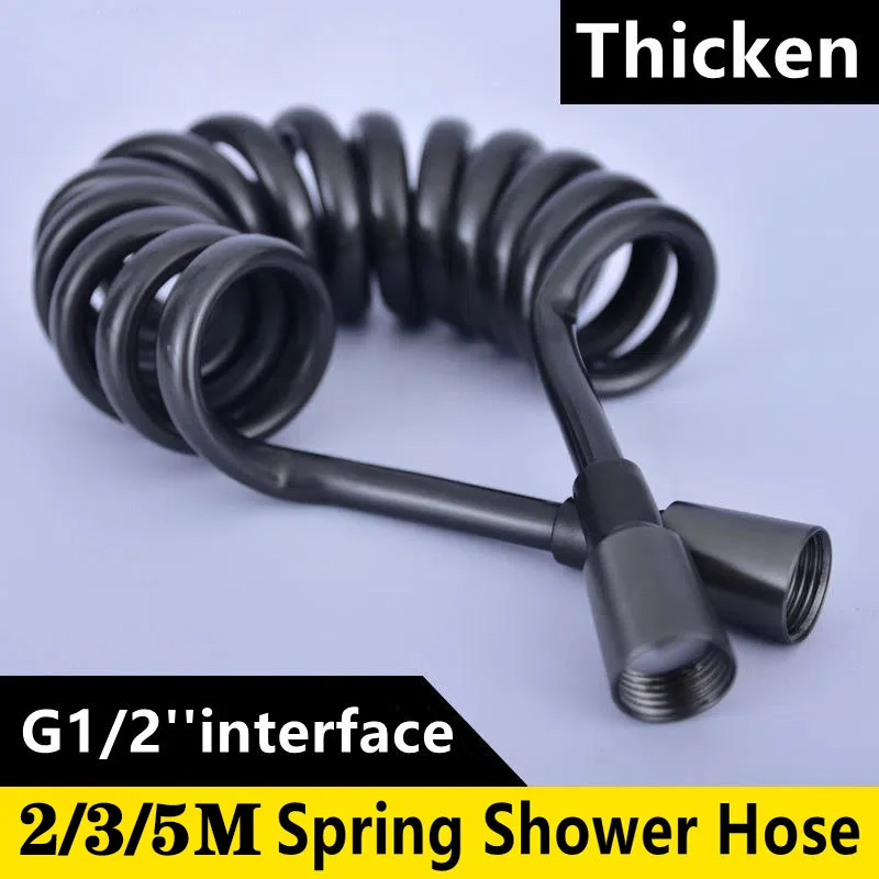 

Новый 1,5/2/3/5 м пружинный гибкий выдвижной шланг для насадки для душа, туалета, биде, водопроводная труба, сантехническая ванна, спиральный гибкий шланг для душа