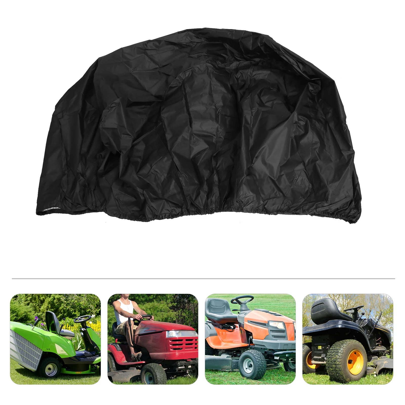 Grass Machine Cover 140X66X91Cm Black Waterproof Uv Windproof Outdoor Lawnmower Protector Heavy Duty Garden Tool Storage