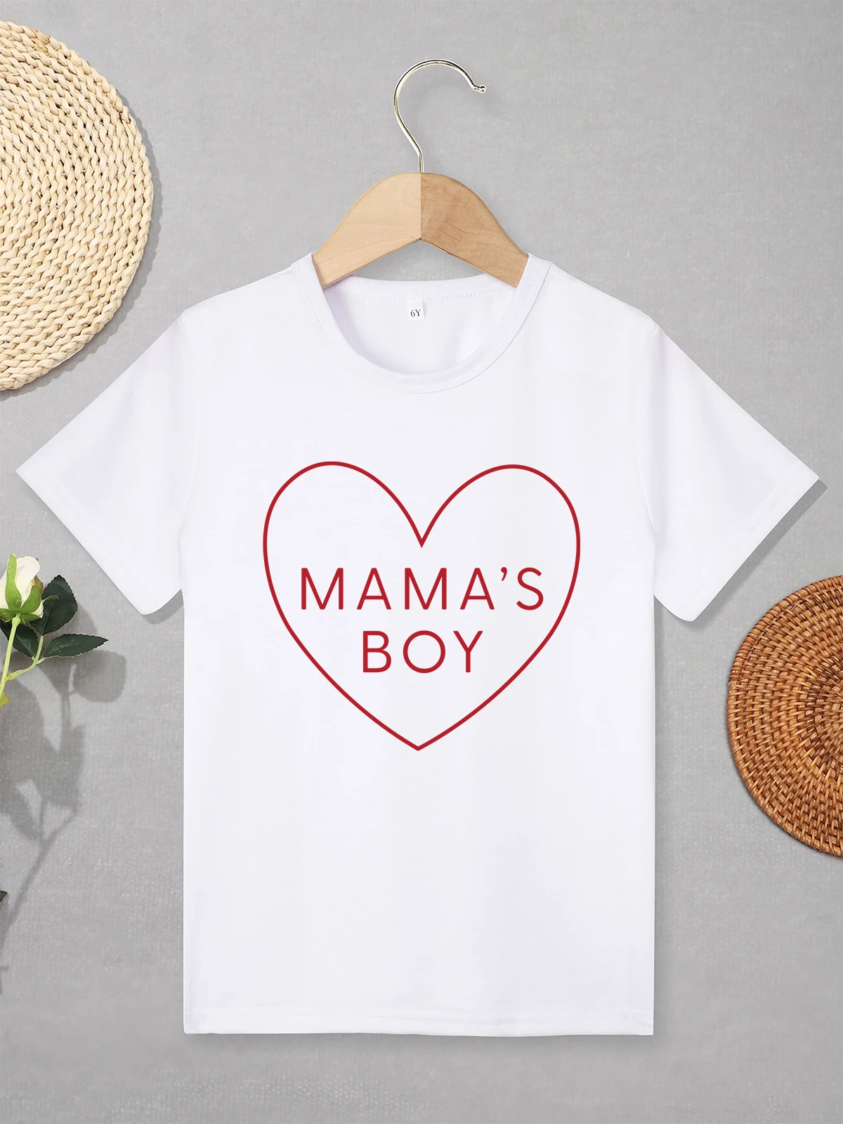 

Mama's Boy Cute Toddler Clothes 2 to 7 Years Simple Summer Casual Tops High Quality Fabric Soft Breathable T-shirt Wholesale