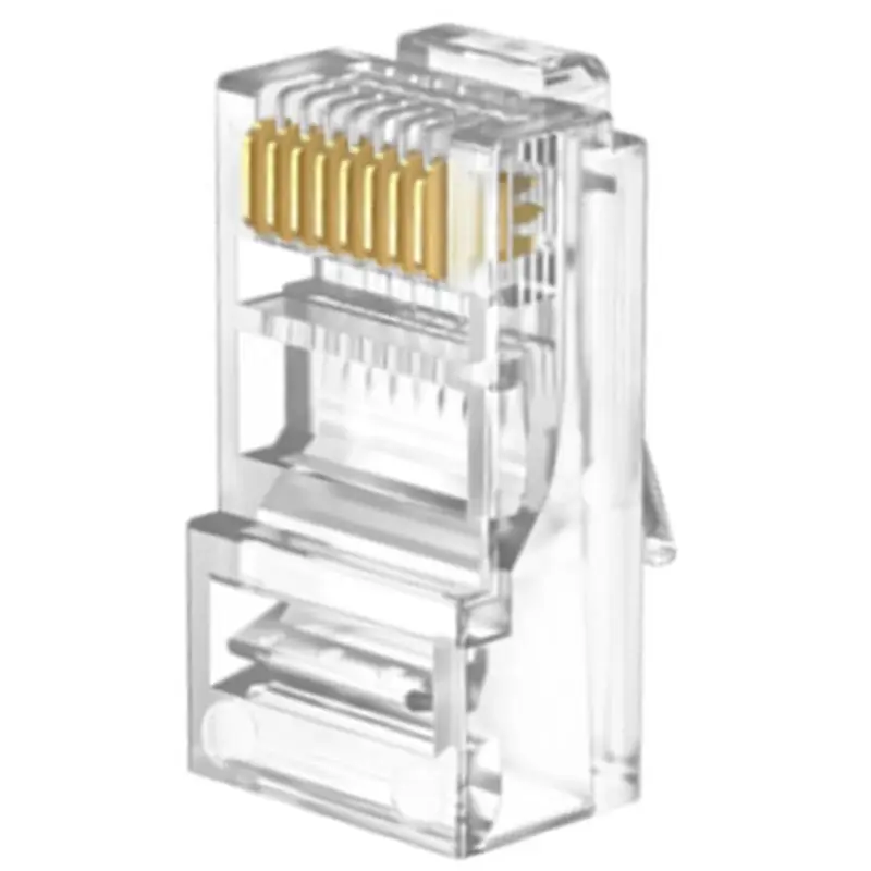 100 шт. обжимные сквозные разъемы CAT6 RJ45 8P8C с кристаллическим концом, позолоченные стандартные сетевые модульные разъемы UTP Ethernet