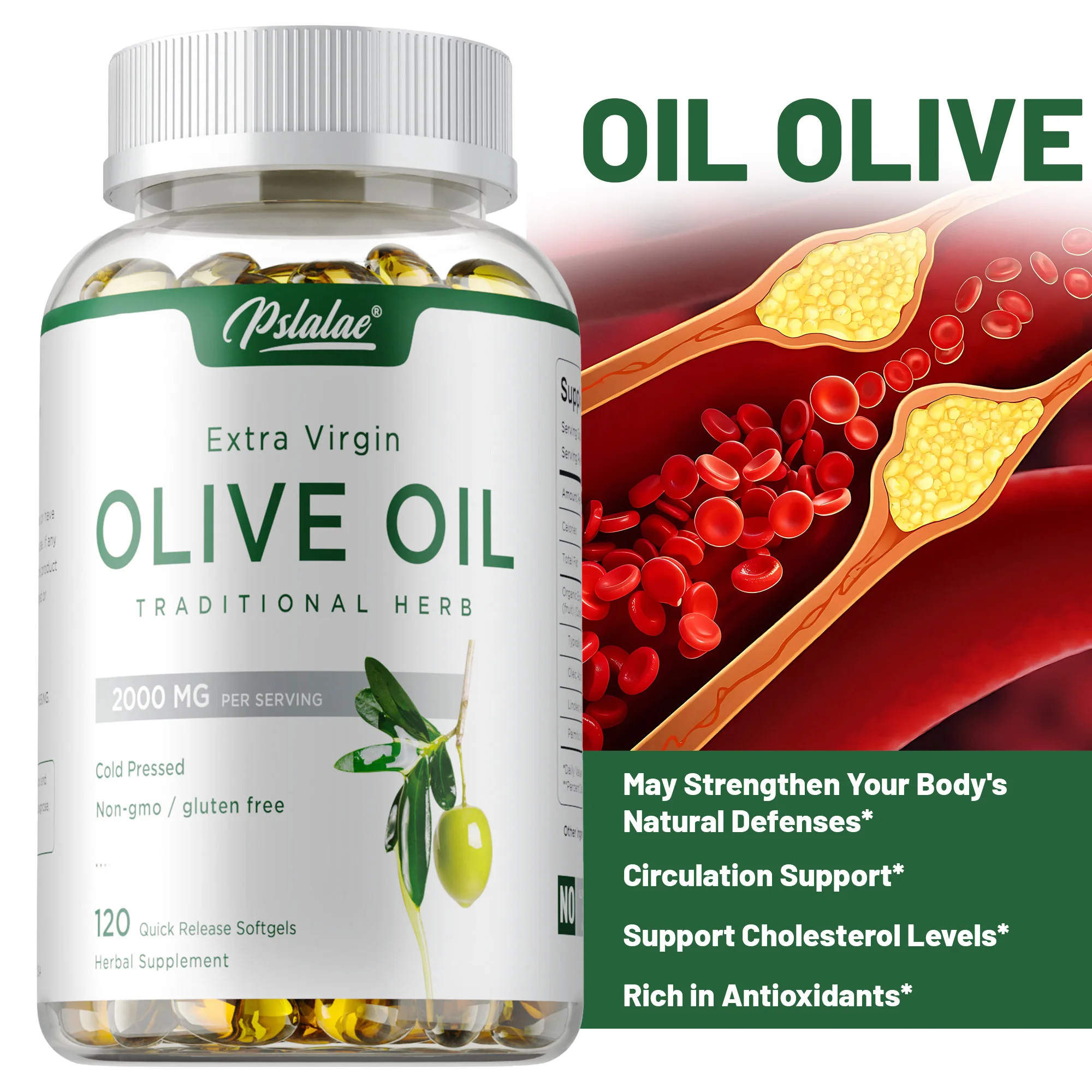 

Olive Oil Supplement - Anti-aging, Promotes Cell Repair, Reduces Wrinkles, Boosts Immunity, Supports Brain and Heart Health