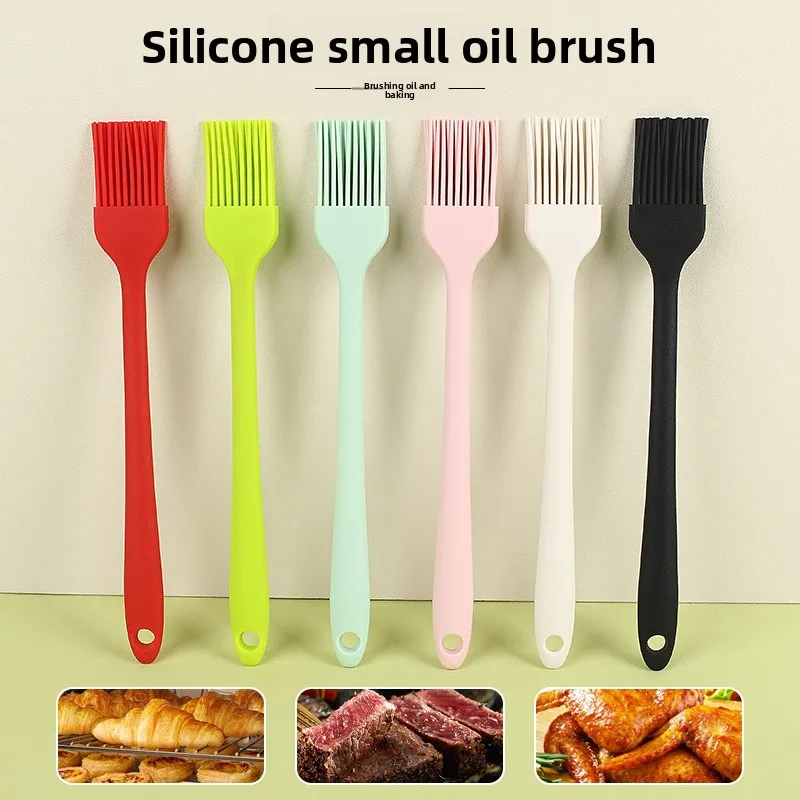 Silicone One-piece Mini Oil Brush, Non-shedding Baking & BBQ Brush, Household Pancake Cooking Brush