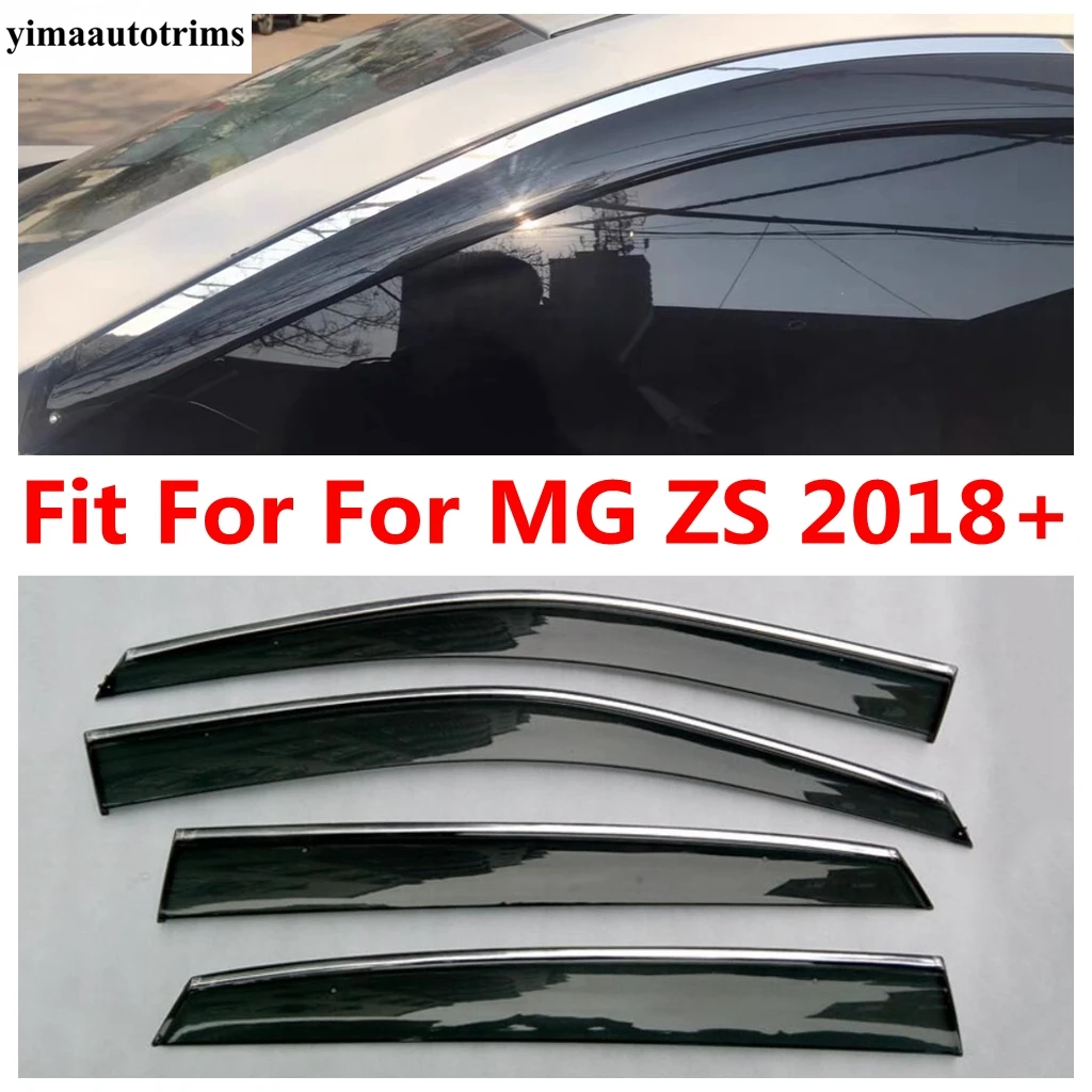 

4PCS Car Styling Window Sun Sunny Rain Smoke Wind Visor Deflector Guard Cover Trim For MG ZS 2018 - 2023 Accessories Exterior