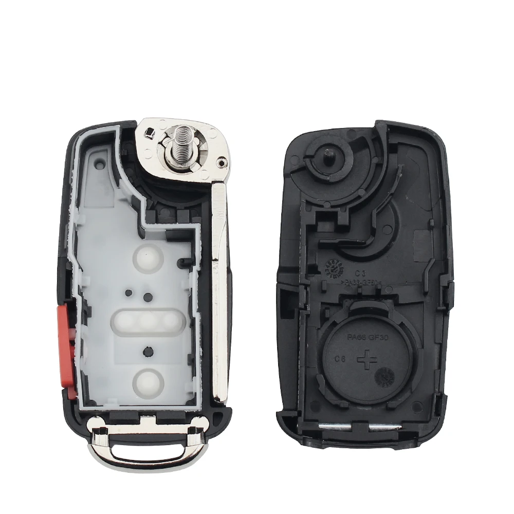 KEYYOU 10個入り 車用リモートキーシェル VW フォルクスワーゲン ゴルフ 6 Mk6 ティグアン ポロ パサート B6 CC ジェッタ ビートル トゥーラン セアト シュコダ オクタビア用