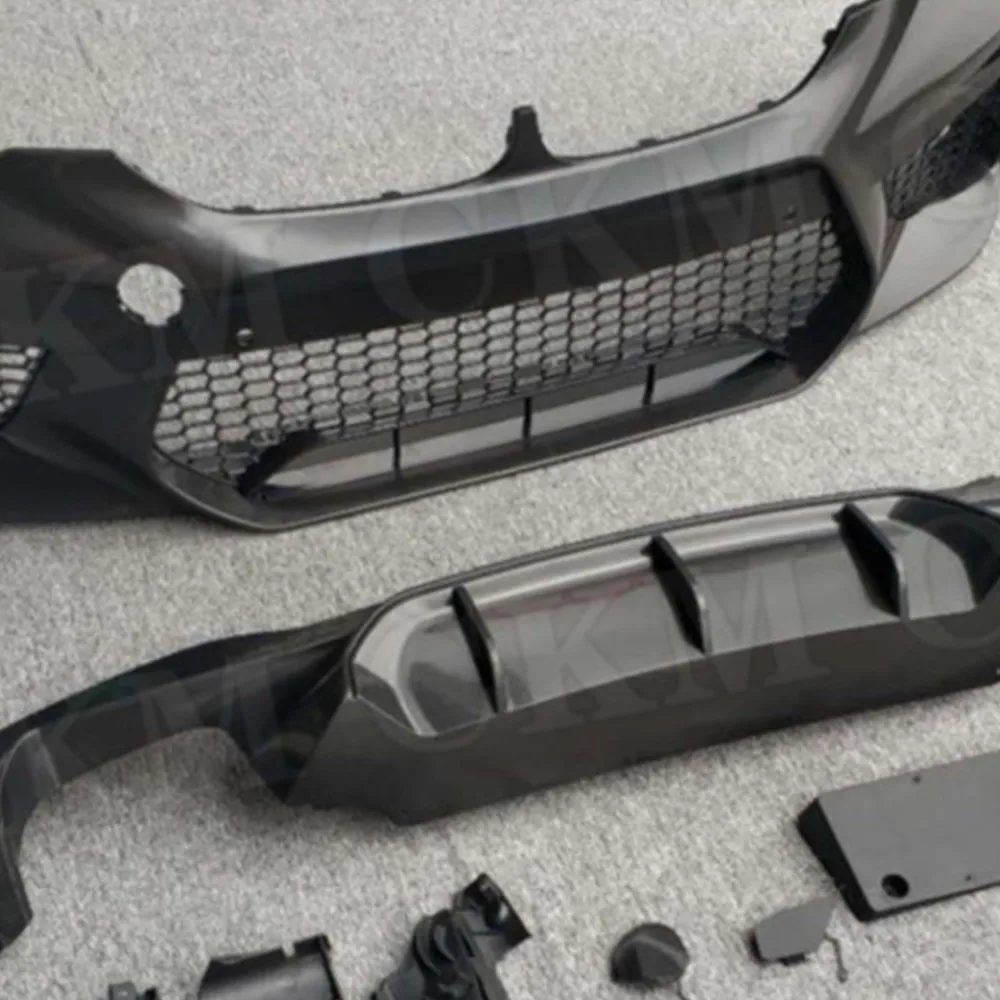 

Черный передний бампер и задний диффузор из полипропилена для BMW 5 серии G30 G31 G38 2017-2018, комплект для переоборудования в стиле F90 M5.