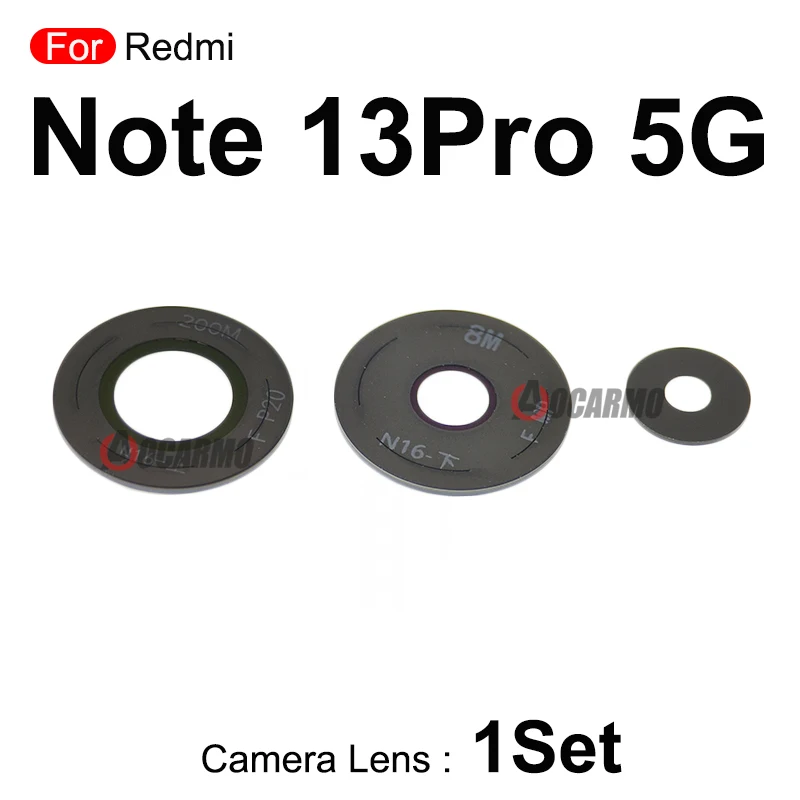 Lente de câmera traseira para redmi note 13pro 4g 5g, lente de vidro traseira com adesivo, peças de reposição para reparo