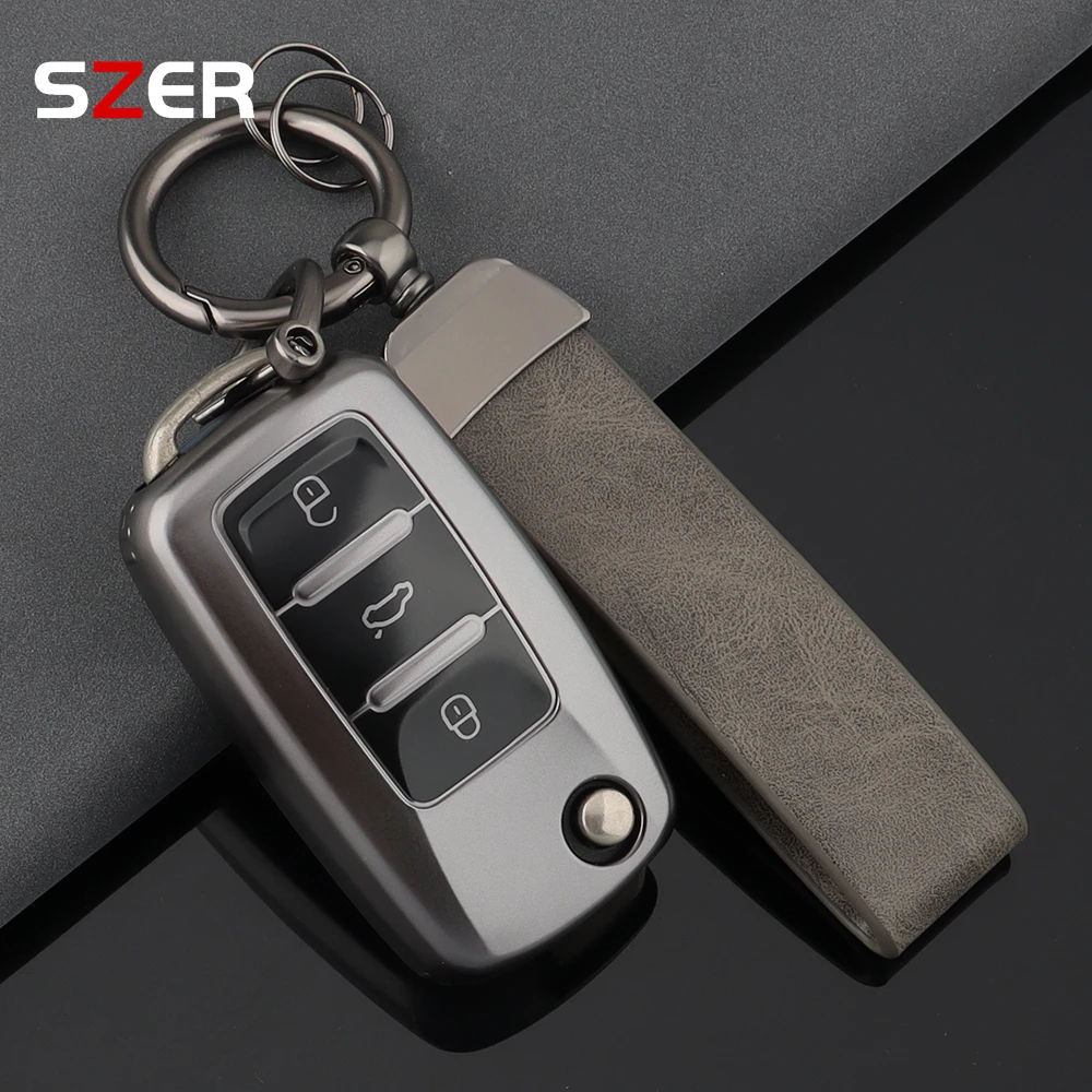 2 3 BTN TPU Car Flip Key Case Cover Shell For VW Volkswagen Amarok Polo Golf 4 5 6 MK4 Bora Jetta Altea Alhambra Passat B5 B6 B7