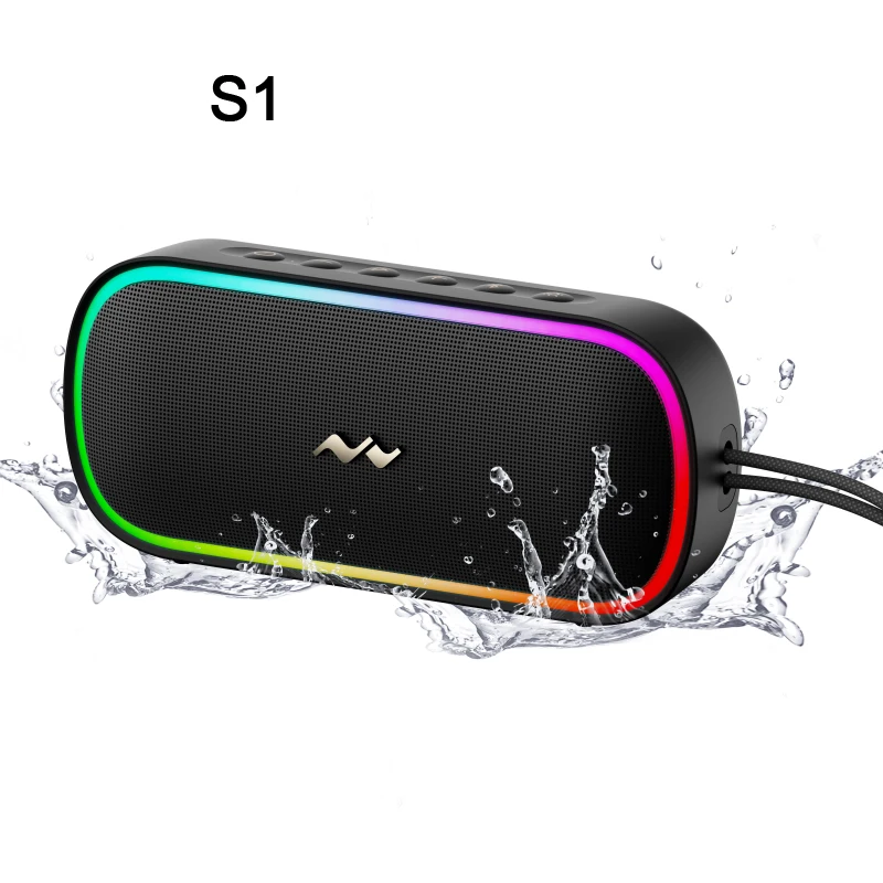 Altavoz Bluetooth MOVA TPEAK S1 S1002, altavoz portátil de 20W, 8 horas de duración de batería extendida, resistente al agua IPX7, tarjeta TF e interfaz AUX