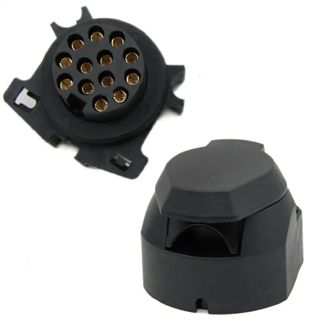 13 Pin Trailer Socket Round Connector Adapter 12V for Lights