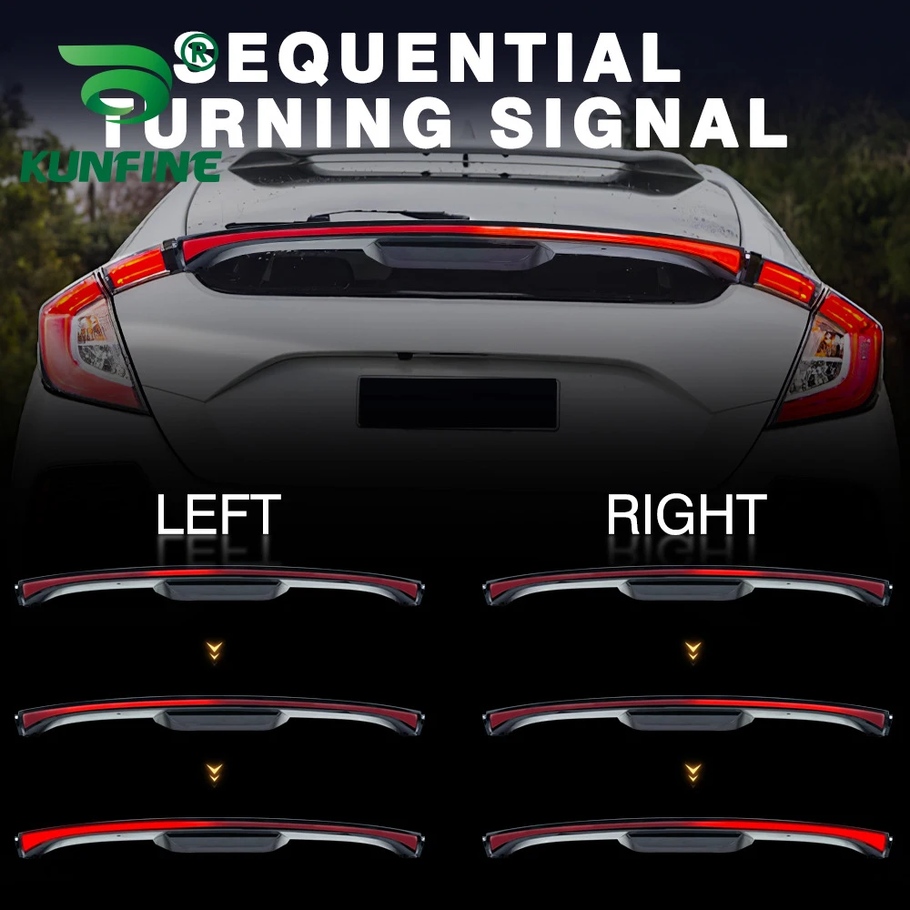 Pair Of Car Tail Light Assembly For Honda Civic 2016-2021 LED Brake Signal light Car led Tail light Tuning Parts