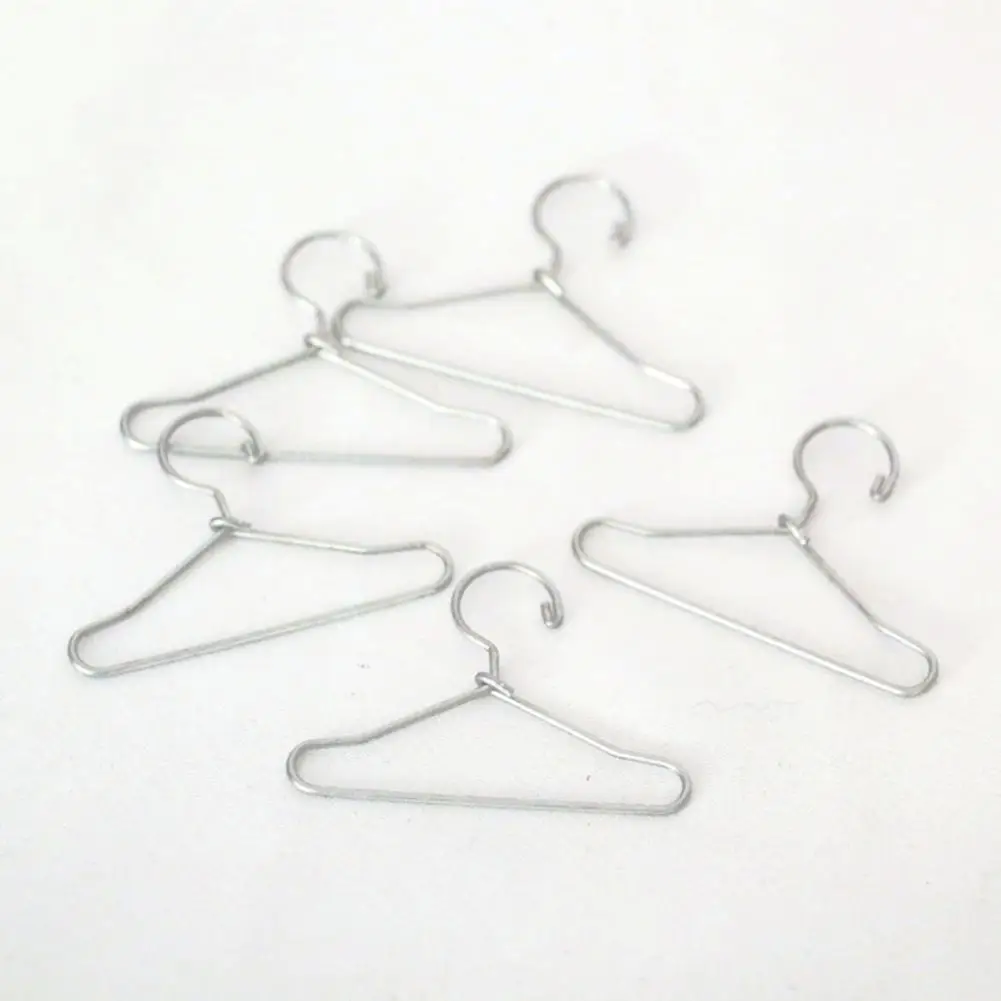 Dollhouse Clothing Hangers 10Pcs Durable Three-dimensional Alloy  Simulation Furniture Mini Coat Hangers Dollhouse Accessories