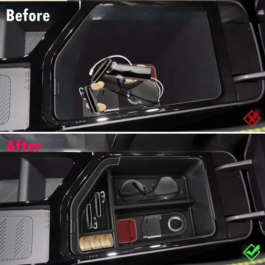 Untere Mittelkonsole Organizer Fach für Kia EV6 2023 2024 Armlehne Aufbewahrungsbox Getränkehalter ABS-Material Innenzubehör – Detail 9