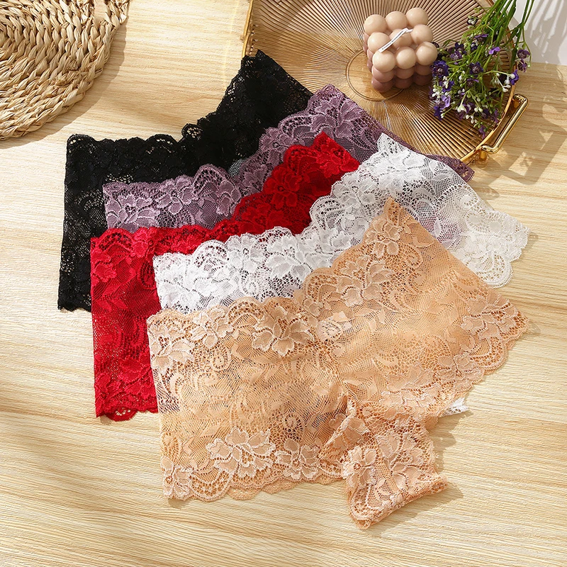 BZEL 3PCS/Set Women\'s Panties Floral Lace Woman Boxers Sexy Lingerie Femme Hollow Out Charming Boyshorts Fashion Cozy Underpants