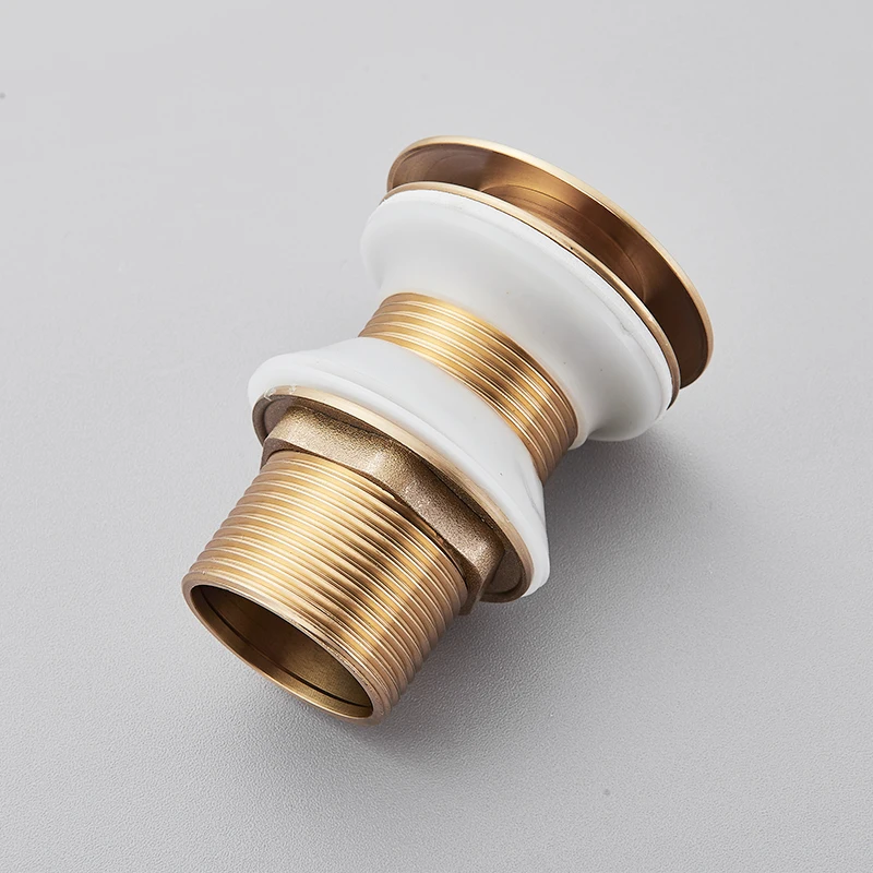 Gold Pop Up Drain Button Bathroom Sink Plug Drainer Siphon Waste Stopper Wash Basin Faucet Accessory Washbasin Pipe Black