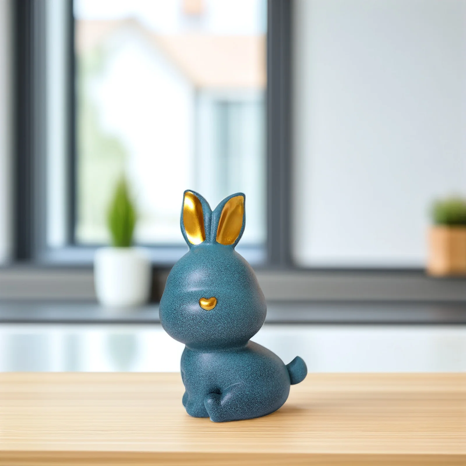 Entzückender Hasen-Münzbank, hochwertiger Spartopf aus Kunstharz für Kinder, Desktop-Dekoration, niedliches Geldaufbewahrungsglas für Zuhause