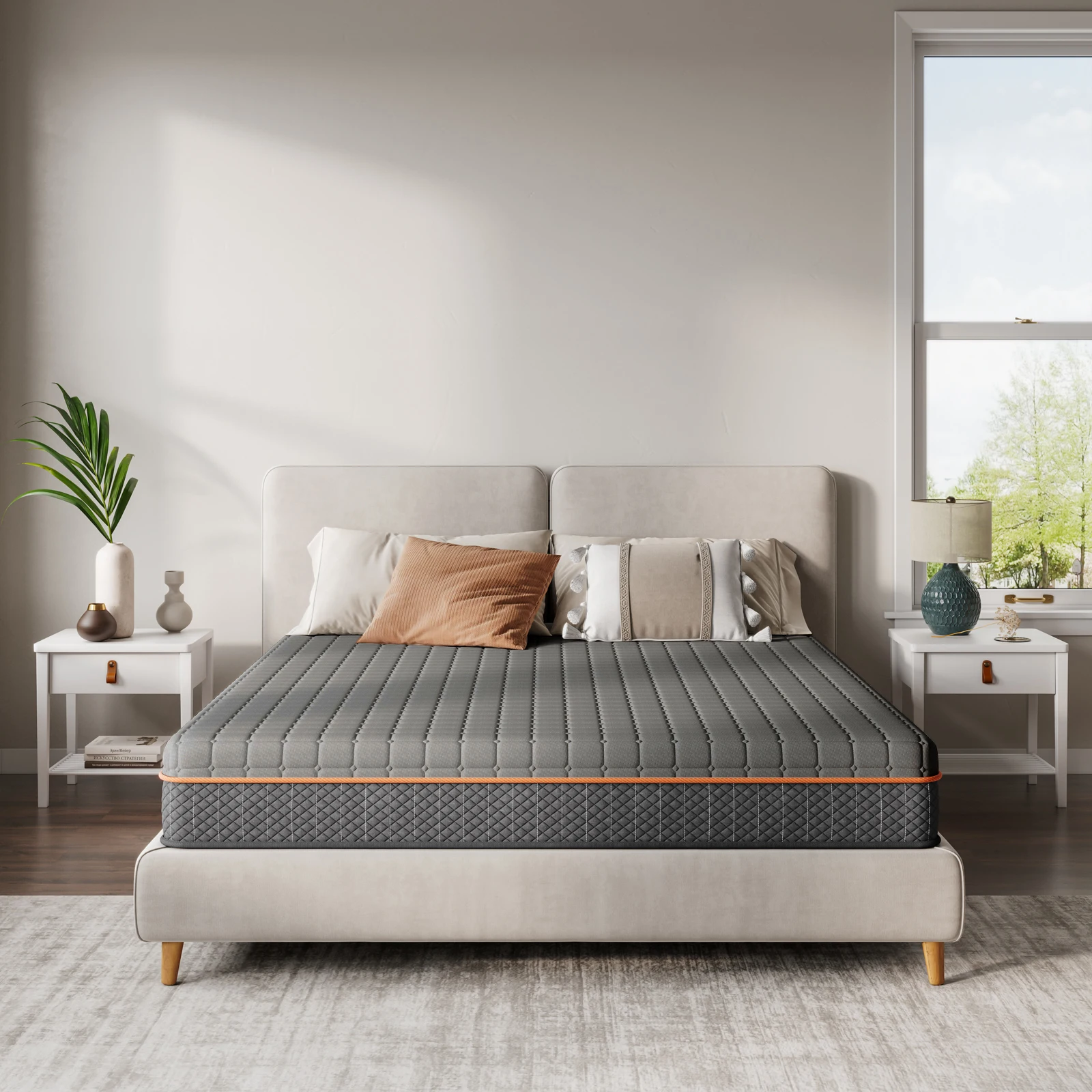 Vesgantti Memory Foam Matras Grijs, Dikte 16/18/26 cm, Gel Memory Foam Matras, Zoned Support Houdt U Uitgelijnd