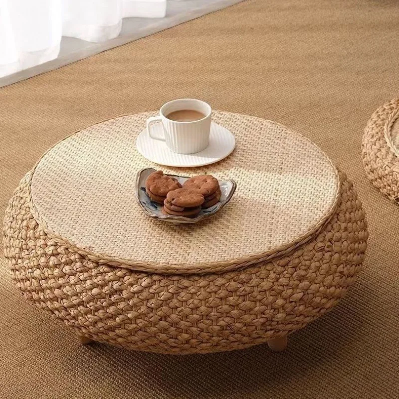 

Bedroom Home Simple Window Sill Low Table Rattan Storage