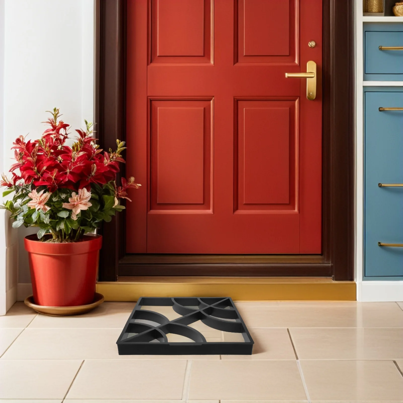 

Concrete Pathway Mold Reusable Plastic Cement Mold Stone Paver Maker for Patio Lawn Garden 15.72x15.72x1.57in Decorative