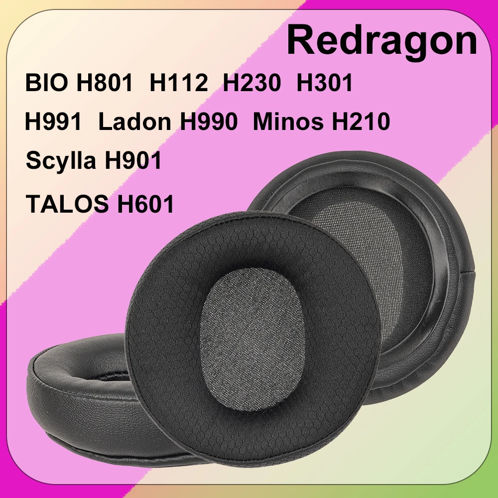 Almohadillas de Repuesto para Auriculares Redragon BIO H801 H112 H230 H301 H991, Ladon H990, Minos H210, Scylla H901, TALOS H601
