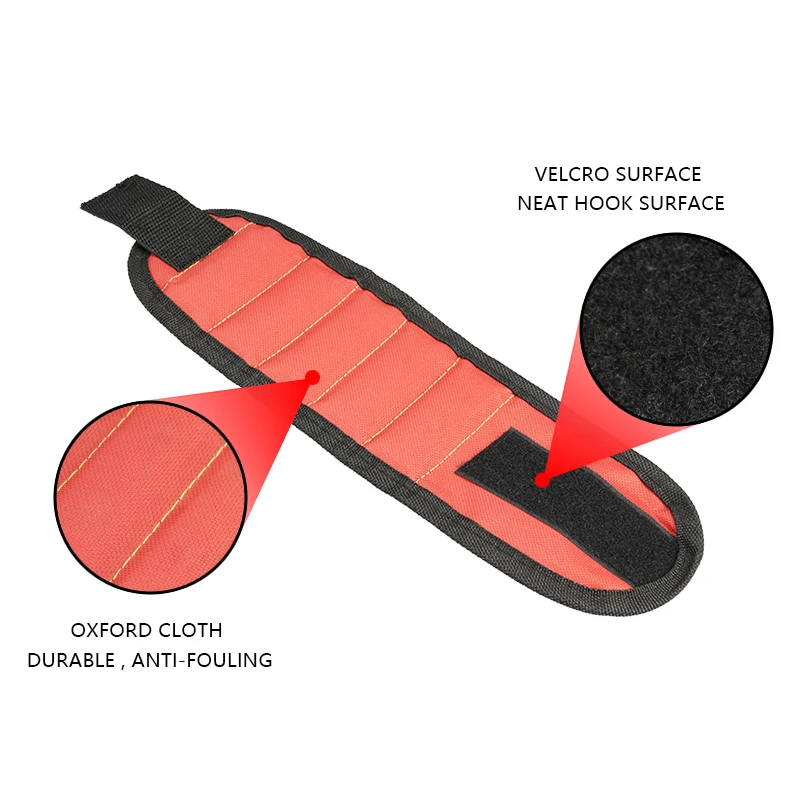 Fascia di supporto magnetica per il polso con potenti magneti per tenere le viti braccialetto per unghie supporto per cintura Chuck borsa per attrezzi magnetica sportiva