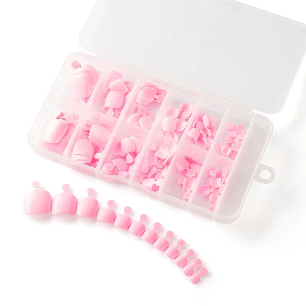 120pcs Hot Pure Color Press on Toenails Acrylic Artificial Fake Toenail Fake Toe Nails Women