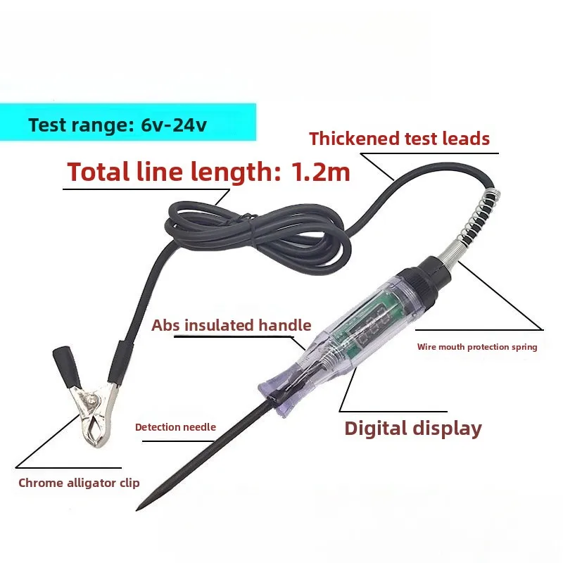 أدوات السيارات الجديدة السيارات شاحنة جهاز فحص الدائرة الكهربائية تيار مستمر 6 فولت 12 فولت 24 فولت الجهد التشخيص التحقيق اقلام الفحص الثقيلة #5