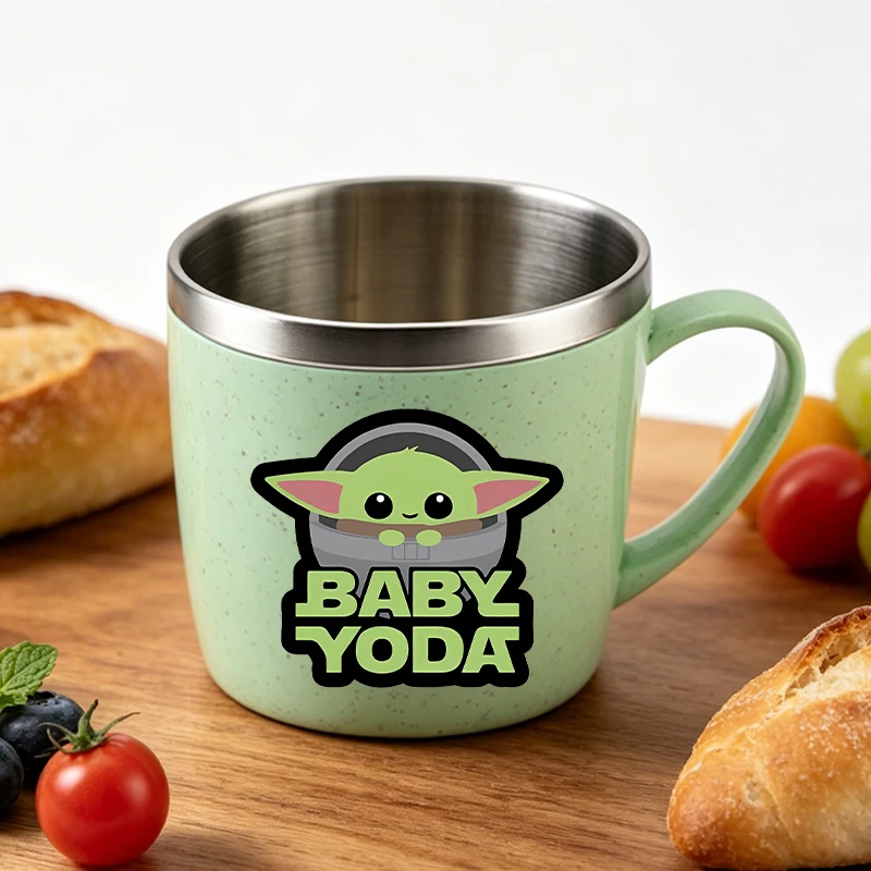Star Wars Edelstahl-Wasserflasche Anime-Cartoon-Bedruckte Niedliche Wasserbecher Tragbare Modische Mundspülbecher für Studenten Einfacher Becher