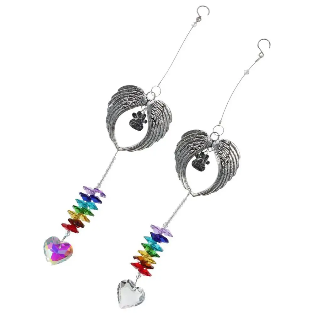 Heart Shape Dog Memorial Gifts Hangable Decorative Pendant Crystal Sun Catcher Rainbow Maker Office