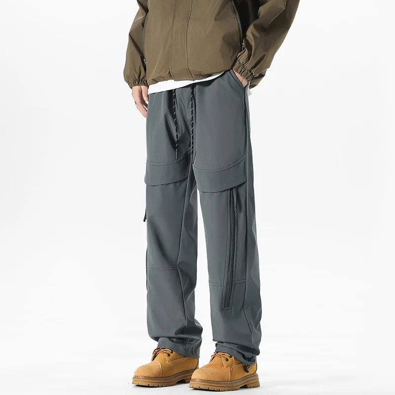 Mens cargo pants autumn Mountain Style Outdoor storm pants Water Repellent Stain Resistant Tech Fabric Relaxed Straight pants
