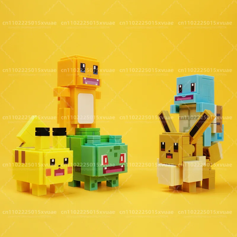 Pokémon-bloques de construcción de aventura, dibujos animados, Pikachu Mewtwo, figuras de partículas pequeñas, modelo educativo para niños, juguete para regalo