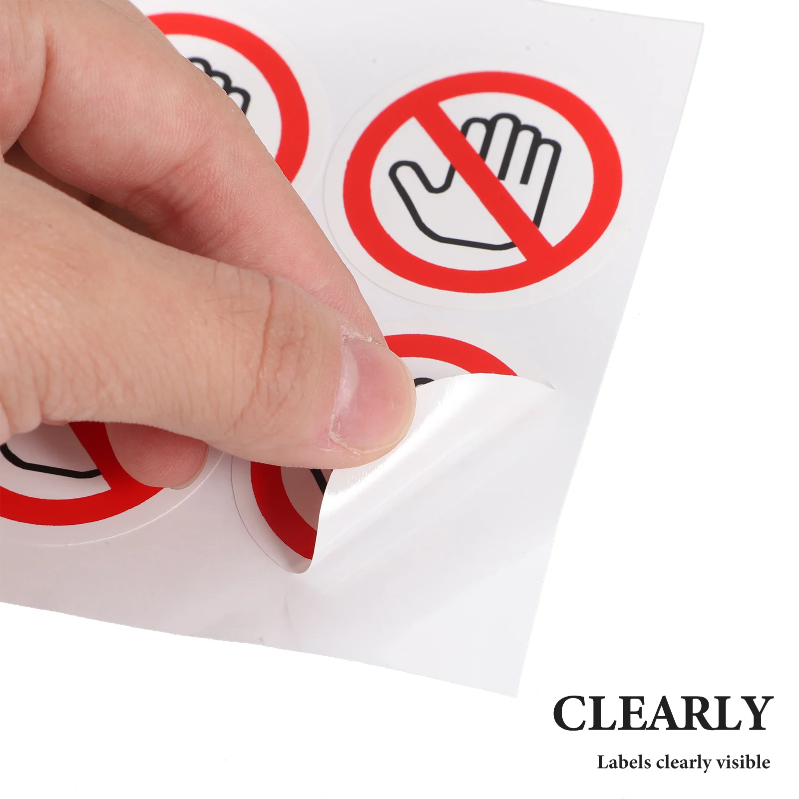 10pcs Do Not Touch Sign Sticker Round Safety Warning Label Self Adhesive Waterproof For Instrument Machinery Glass Door Toolbox