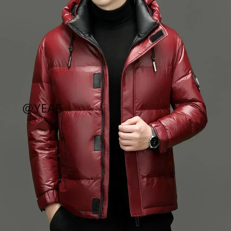 Short Down Jacket 2025 Winter New Designer Clothing Men's Hooded Casual Coat Luxury Season