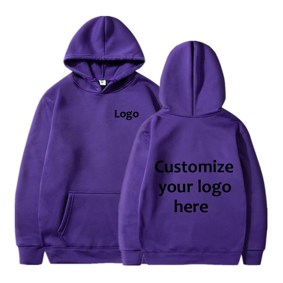 2024 Men\'s custom hooded sportswear with text image printing of couple friend and family logos casual sweater style