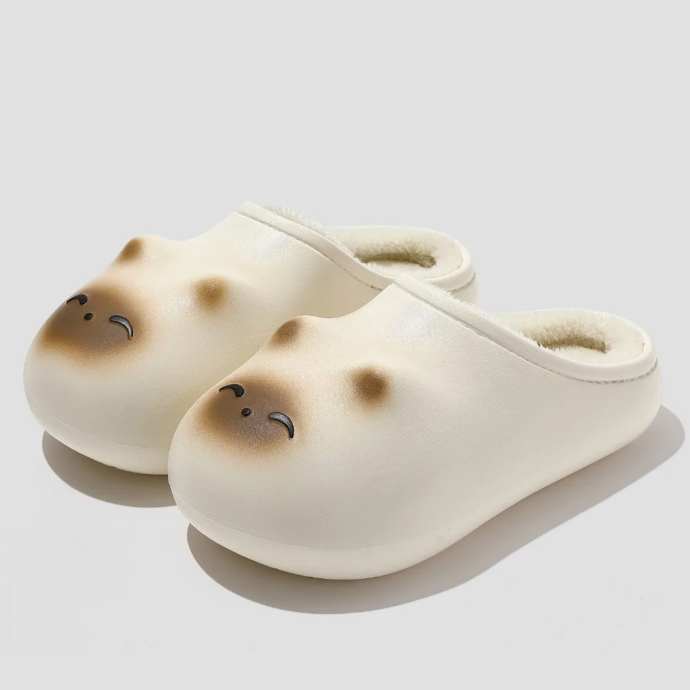 Sandal Rumah Bulu Kucing Kartun Lucu, Sol Tebal Anti Selip, Sandal Bulu Hangat, Sandal Anjing Kartun Y2K untuk Pelajar, Sandal Kamar Tidur