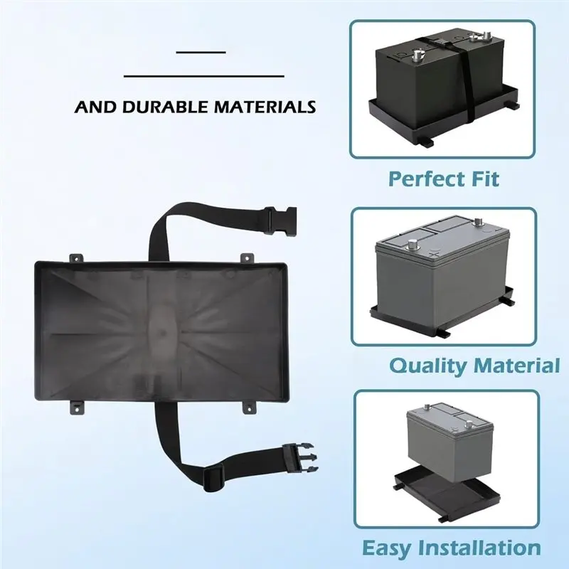 Battery Tray For Group 27 For Automotive, Marine, Rv, For Boat, Series With Strap Battery Tray-A97E