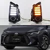 도요타 야리스 아티브 바이오스 2022 2023 LED 주간 주행등, 다이나믹 턴 옐로우 신호 릴레이 자동차, 12V LED DRL 주간 조명, 2 개 6
