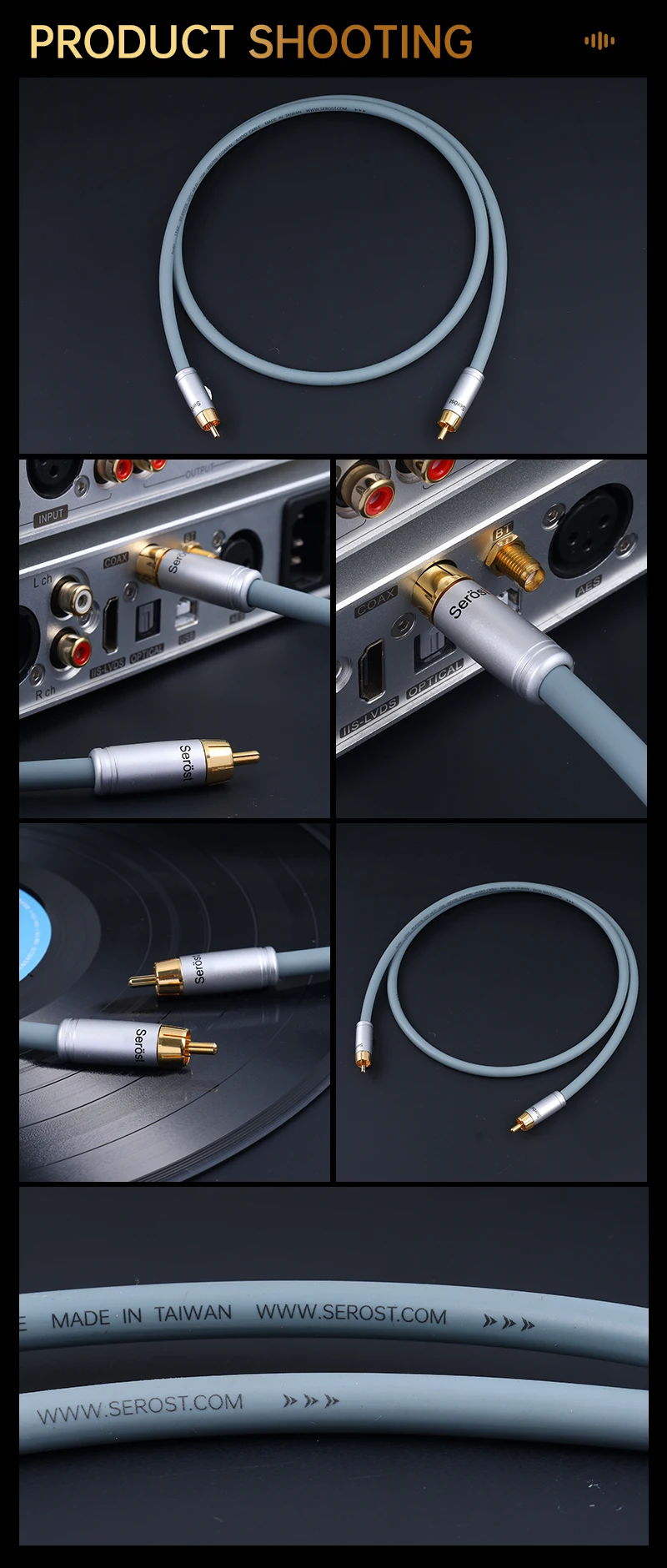 Serost HiFi Sauerstofffreies Kupfer 75 Ohm Digitales Koaxiales Audiokabel 99,9999% OFC für DAC DSP Decoder SPDIF-Schnittstelle – Detail 9