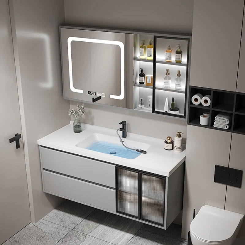 

Funky Universal bathroom cabinet skincare kitchen vanity shelves Safe mirror perfume cupboard storage gabinete salon furniture