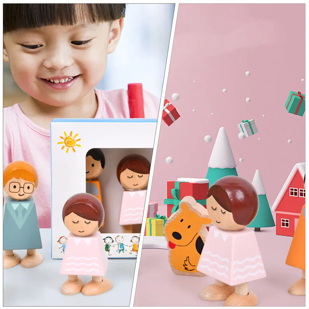 1 ensemble de blocs de personnages de relation familiale en bois pour enfants, jeu éducatif cognitif d'apprentissage précoce, jeu de Cognition