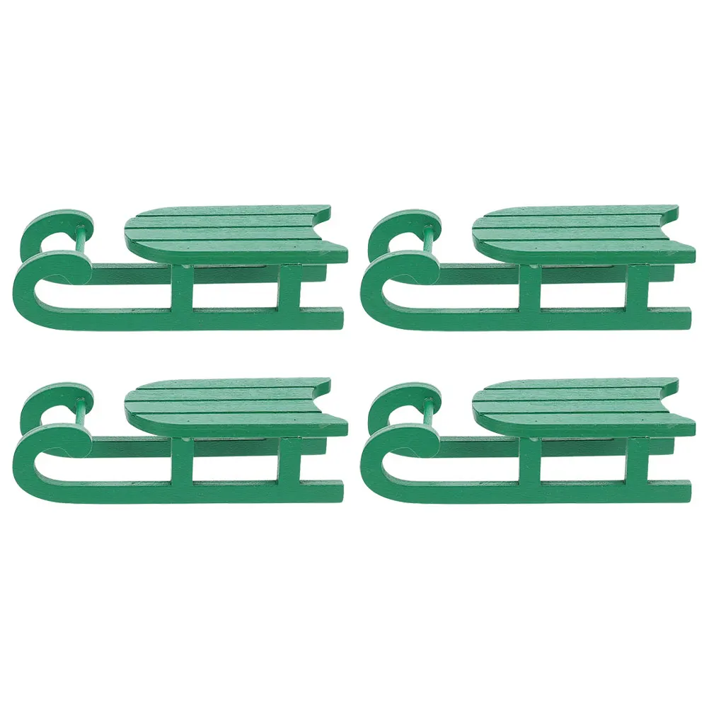 

4 Pcs Sleigh Decoration Rustic Decorative Christmas Tree Sled Small Sleds Ornaments Props