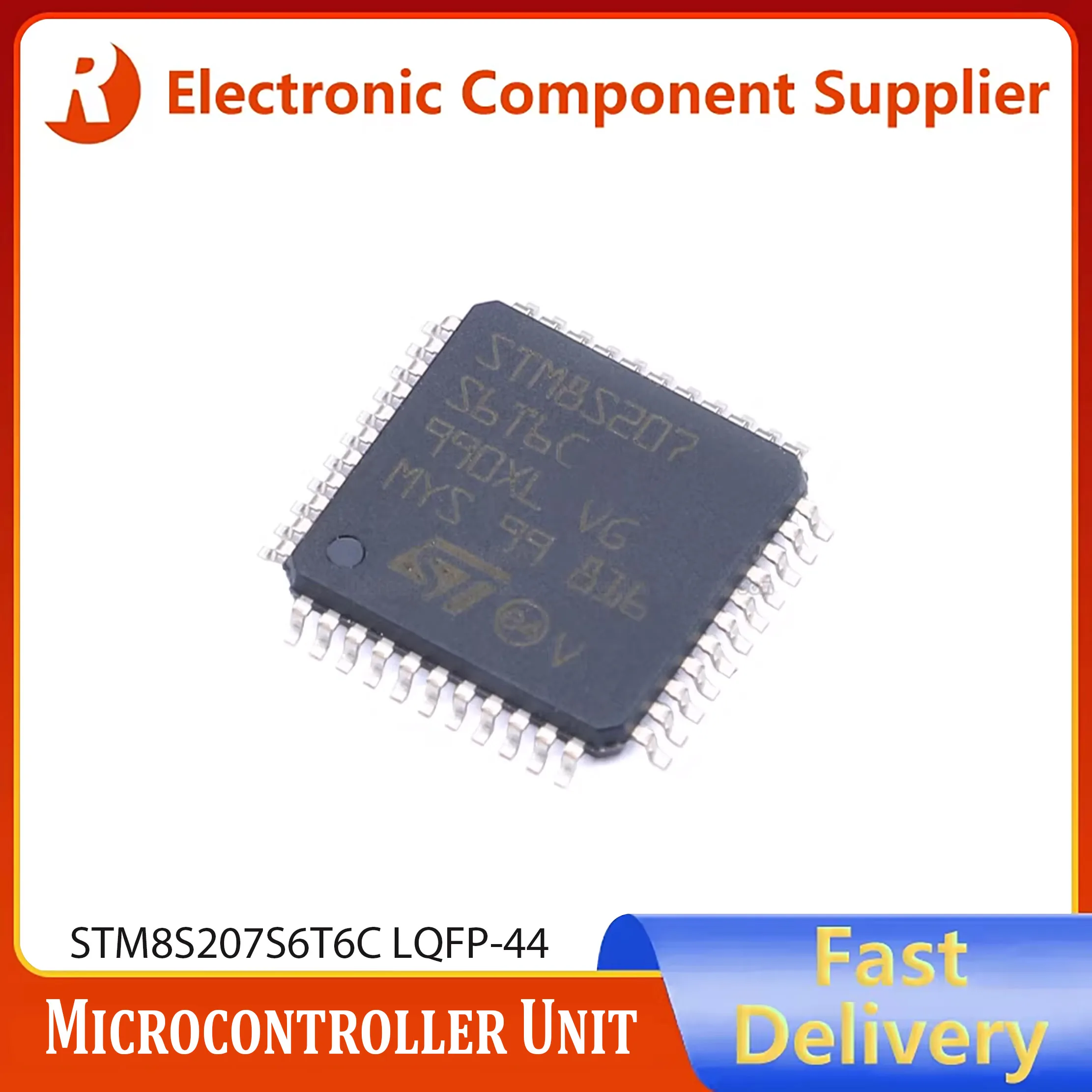 1pcs Genuine STM8S207S6T6C LQFP-44 24MHz/32KB Flash Memory/8-bit Microcontroller - MCU