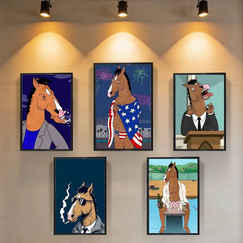 Strange and interesting BoJack Horseman Poster Trendy Wall Art For Coffee Office Bar Decoration Best Gift Good Sticker Printed