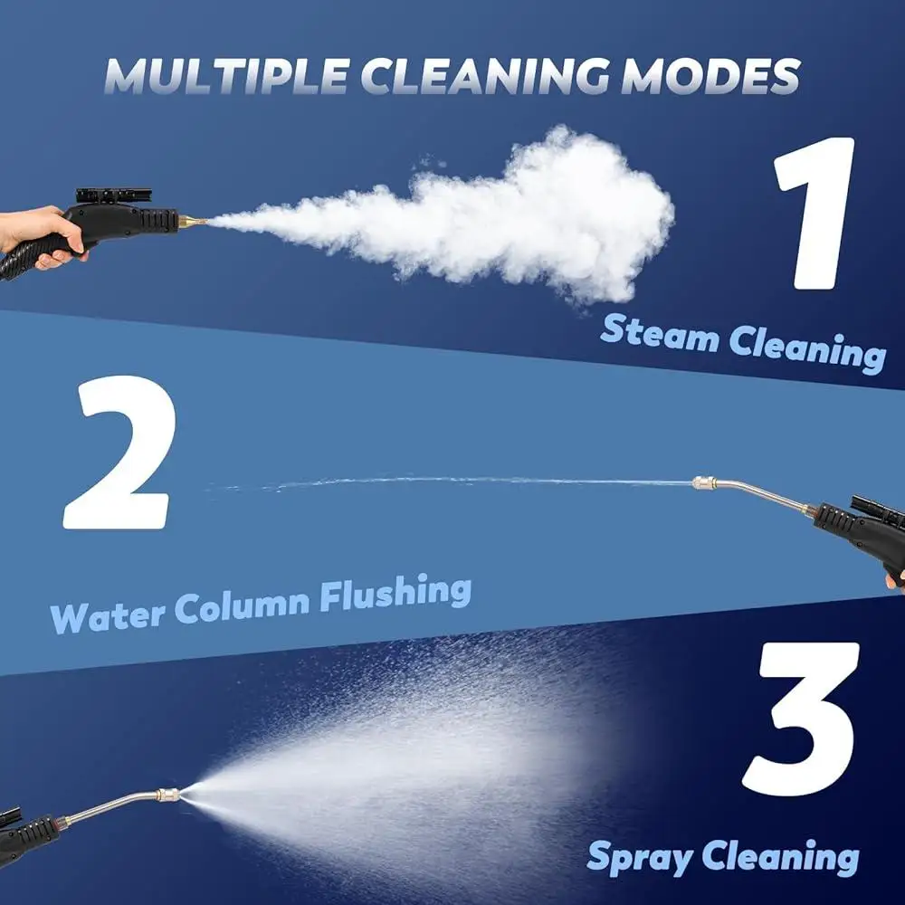 High Pressure Handheld Steam Cleaner 1700W Fast Heating Tankless Chemical-Free Cleaning Machine Multi-Surface Home Use