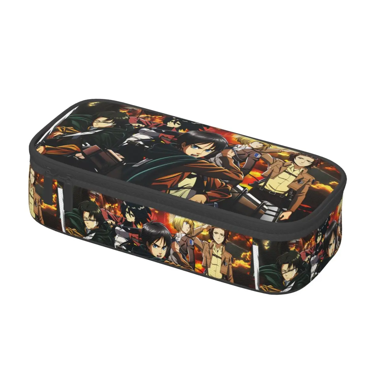 Levi AckermanAttack On Titan Eren Yeager Pencil Cases for Mikasa Ackerman Armin Arlert Hange Zoe Pen Bag Box Stationery