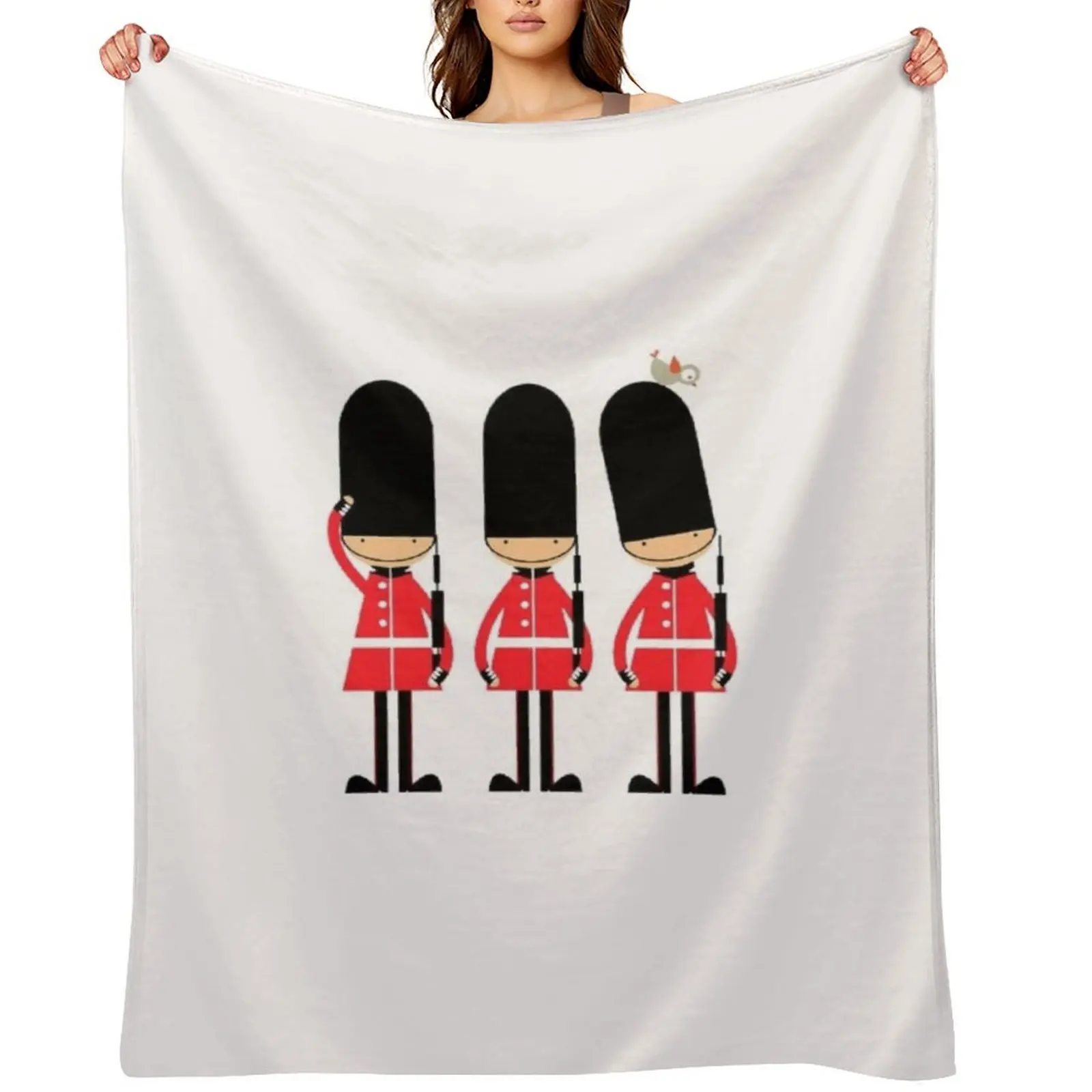 

Vintage Funny London Queen Guard United Kingdom Throw Blanket Tourist Warm Sofa For Sofa Thin Blankets