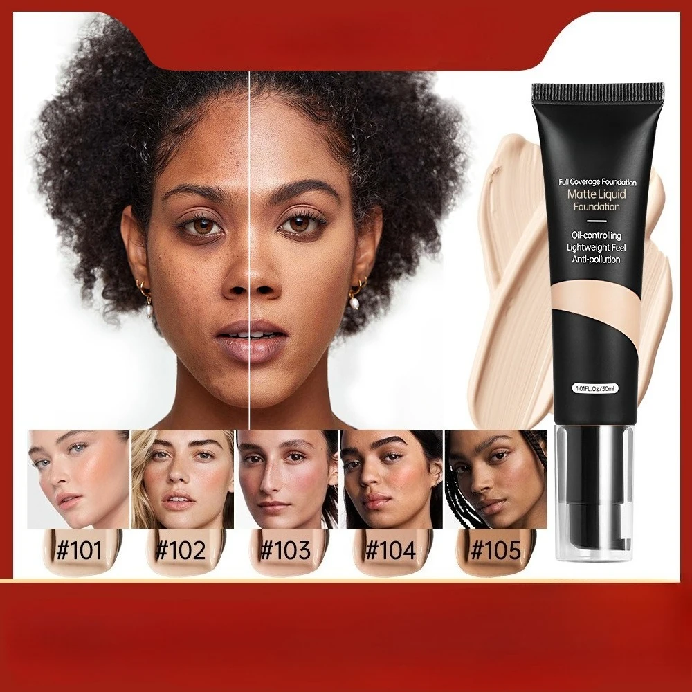 Grenzüberschreitender Concealer, flüssige Grundierung, dauerhafte Make-up-Grundierung, wasserfeste Ölkontroll-Grundierung, Creme, puderfreier Concealer
