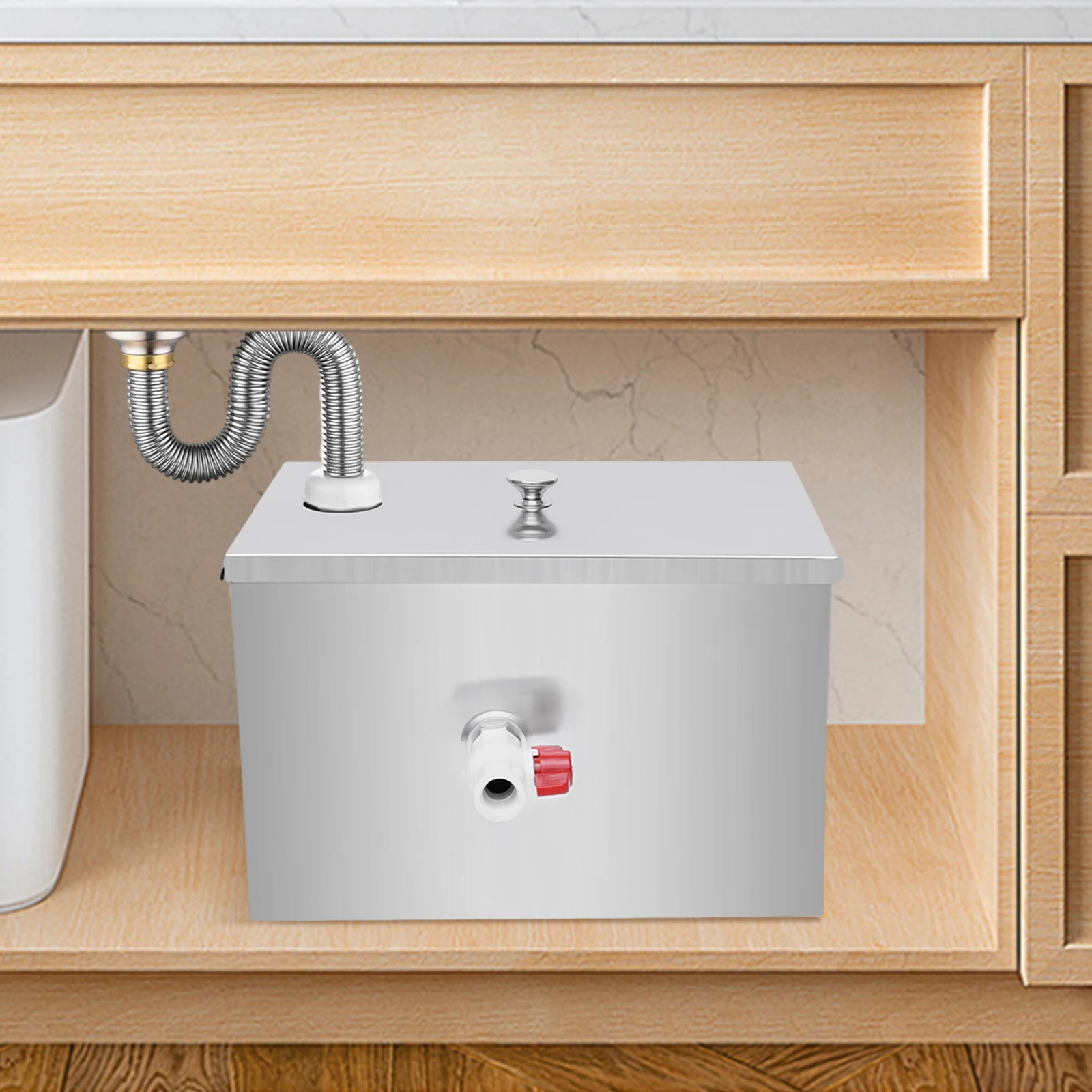 

Commercial Grease Separator, Commercial Grease Interceptor, 20L Grease Interceptor, Stainless Steel, Under-Sink Grease Trap